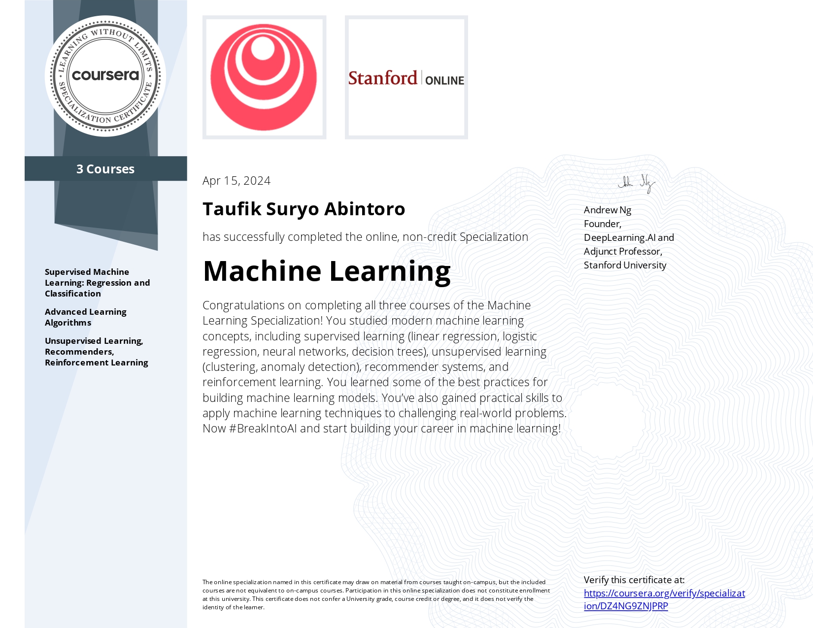 Machine Learning Specialization